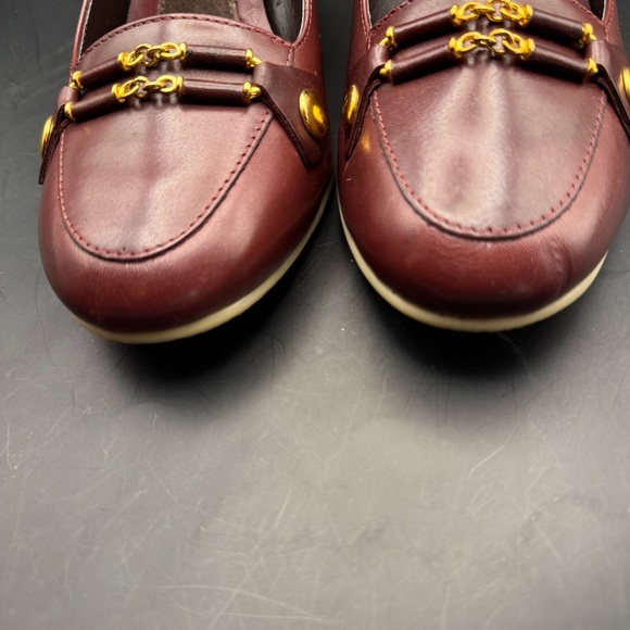 NWOT AEROSOLES WOMEN'S WINE LEATHER “ Vice Squad” WEDGE 3.5” PUMPS SIZE 10 - Picture 2 of 11